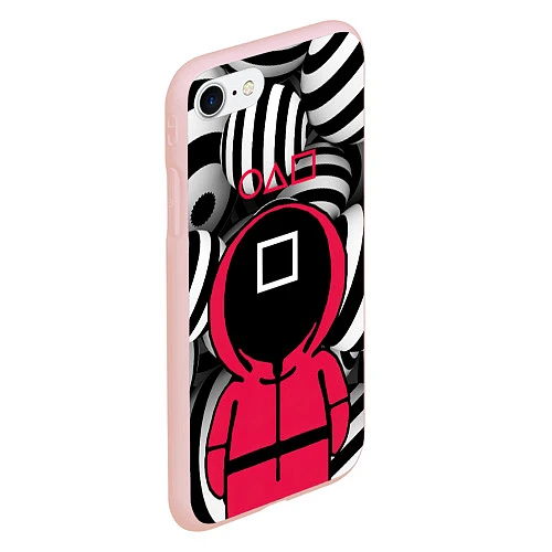 Чехол iPhone 7/8 матовый Игра в кальмара 3D / 3D-Светло-розовый – фото 2