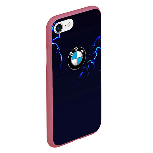 Чехол iPhone 7/8 матовый BMW разряд молнии / 3D-Малиновый – фото 2