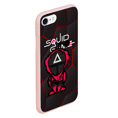 Чехол iPhone 7/8 матовый Squid game BLACK / 3D-Светло-розовый – фото 2