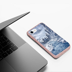 Чехол iPhone 7/8 матовый СНЕЖНЫЙ ПЕЙЗАЖ, цвет: 3D-светло-розовый — фото 2