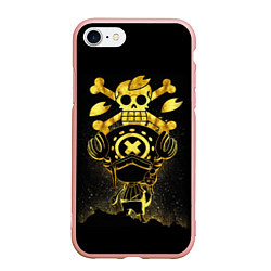 Чехол iPhone 7/8 матовый ONE PIECE ВАН ПИС GOLDEN, цвет: 3D-светло-розовый