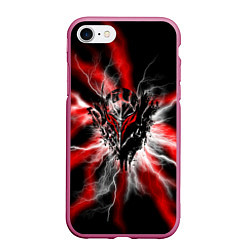 Чехол iPhone 7/8 матовый Berserk разряд молнии, цвет: 3D-малиновый