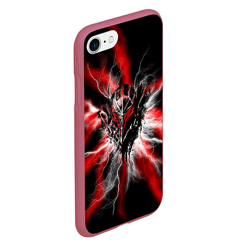 Чехол iPhone 7/8 матовый Berserk разряд молнии / 3D-Малиновый – фото 2