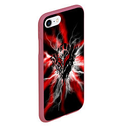 Чехол iPhone 7/8 матовый Berserk разряд молнии, цвет: 3D-малиновый — фото 2