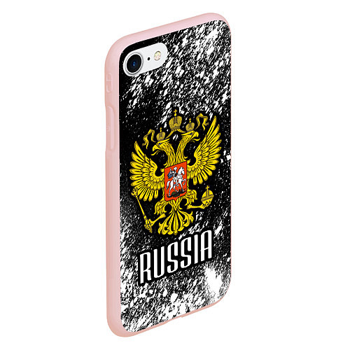 Чехол iPhone 7/8 матовый Russia / 3D-Светло-розовый – фото 2