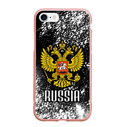 Чехол iPhone 7/8 матовый Russia, цвет: 3D-светло-розовый