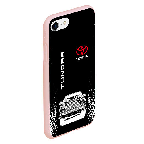 Чехол iPhone 7/8 матовый Toyota Tundra Следы шин / 3D-Светло-розовый – фото 2