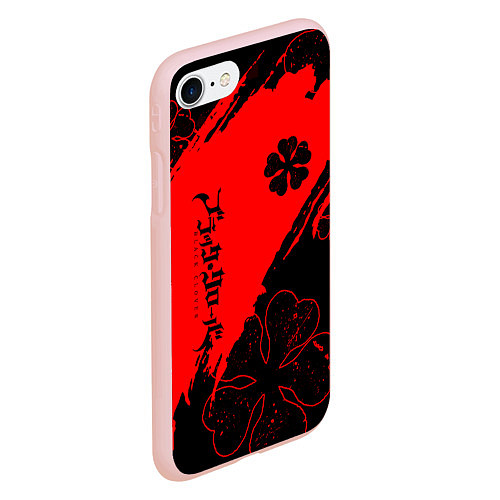 Чехол iPhone 7/8 матовый Чёрный клевер: Black clover / 3D-Светло-розовый – фото 2