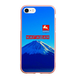 Чехол iPhone 7/8 матовый Магадан герб, цвет: 3D-светло-розовый