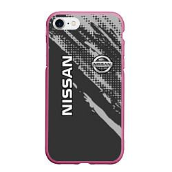 Чехол iPhone 7/8 матовый Nissan Car Ниссан, цвет: 3D-малиновый