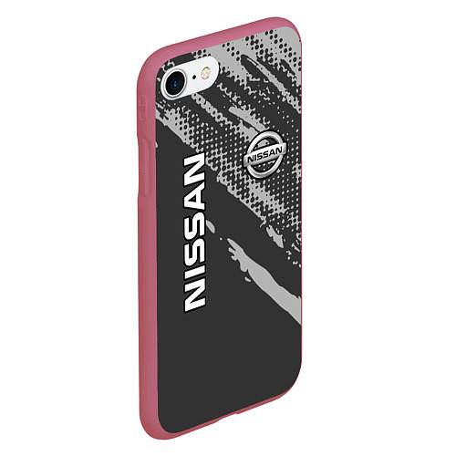 Чехол iPhone 7/8 матовый Nissan Car Ниссан / 3D-Малиновый – фото 2