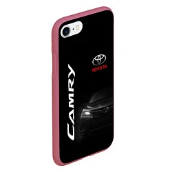 Чехол iPhone 7/8 матовый Черная Тойота Камри, цвет: 3D-малиновый — фото 2
