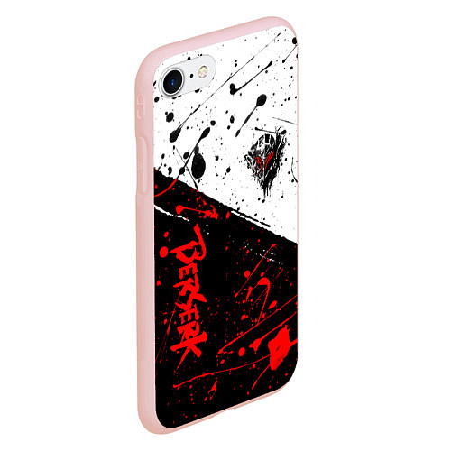 Чехол iPhone 7/8 матовый Berserk: Черная маска / 3D-Светло-розовый – фото 2