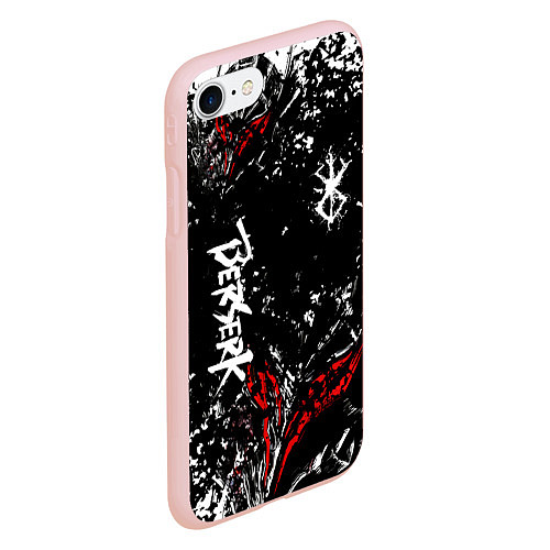 Чехол iPhone 7/8 матовый Берсерк Черная маска / 3D-Светло-розовый – фото 2
