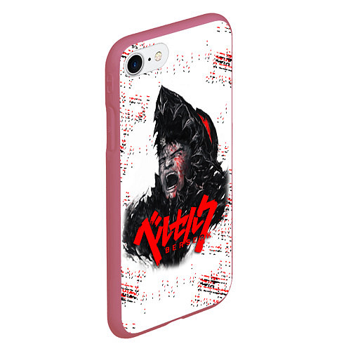 Чехол iPhone 7/8 матовый BERSERK SCREAM БЕРСЕРК КРИК / 3D-Малиновый – фото 2