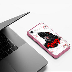 Чехол iPhone 7/8 матовый BERSERK SCREAM БЕРСЕРК КРИК, цвет: 3D-малиновый — фото 2