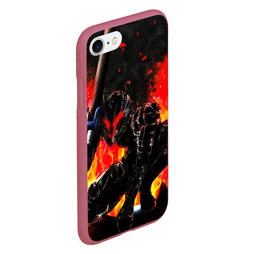 Чехол iPhone 7/8 матовый БЕРСЕРК ОГНЕННЫЙ BERSERK / 3D-Малиновый – фото 2