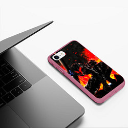 Чехол iPhone 7/8 матовый БЕРСЕРК ОГНЕННЫЙ BERSERK, цвет: 3D-малиновый — фото 2