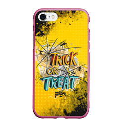 Чехол iPhone 7/8 матовый !Trick or treat!, цвет: 3D-малиновый