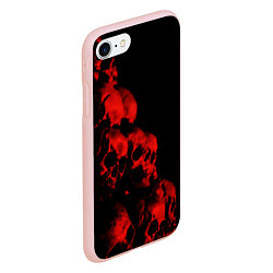 Чехол iPhone 7/8 матовый Черепа свалка, цвет: 3D-светло-розовый — фото 2
