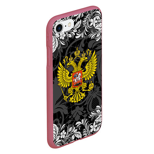 Чехол iPhone 7/8 матовый Российская Федерация / 3D-Малиновый – фото 2
