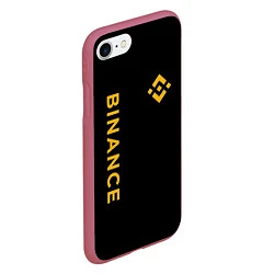 Чехол iPhone 7/8 матовый БИНАНС ЛОГО КАРБОН BINANCE LOGO, цвет: 3D-малиновый — фото 2