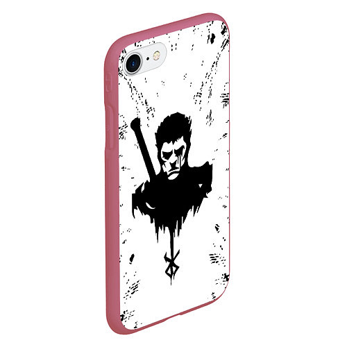 Чехол iPhone 7/8 матовый Берсерк Berserk / 3D-Малиновый – фото 2