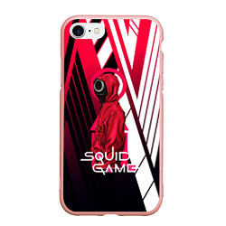 Чехол iPhone 7/8 матовый Squid game, цвет: 3D-светло-розовый
