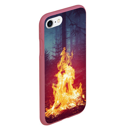 Чехол iPhone 7/8 матовый Пикник в лесу / 3D-Малиновый – фото 2