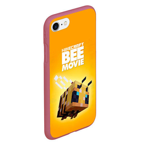 Чехол iPhone 7/8 матовый BEE MOVIE Minecraft / 3D-Малиновый – фото 2