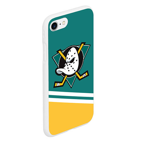 Чехол iPhone 7/8 матовый Анахайм Дакс, NHL / 3D-Белый – фото 2