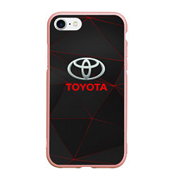 Чехол iPhone 7/8 матовый Toyota Тонкие линии неона