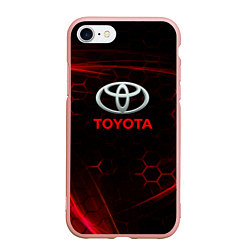 Чехол iPhone 7/8 матовый Toyota Неоновые соты