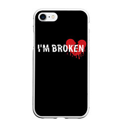 Чехол iPhone 7/8 матовый Im broken с разбитым сердцем, цвет: 3D-белый