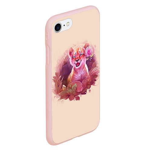 Чехол iPhone 7/8 матовый Маленький Тигрёнок / 3D-Светло-розовый – фото 2
