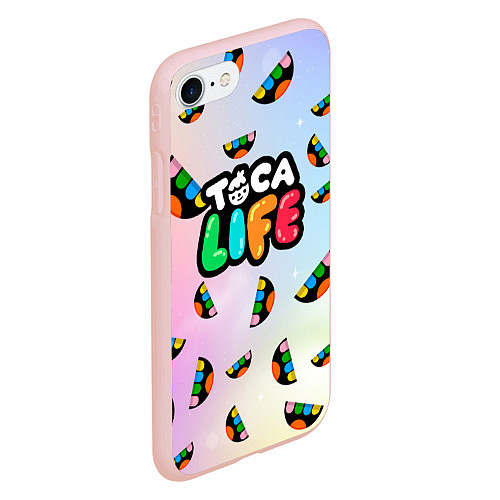 Чехол iPhone 7/8 матовый Toca Life: Smile Logo / 3D-Светло-розовый – фото 2