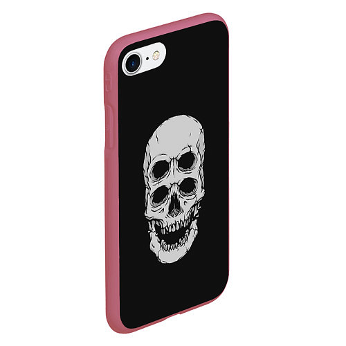 Чехол iPhone 7/8 матовый Terrible Skull / 3D-Малиновый – фото 2