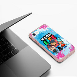 Чехол iPhone 7/8 матовый ТОКА БОКА ГЕРОИ ГРЫ КРАСКИ, цвет: 3D-светло-розовый — фото 2
