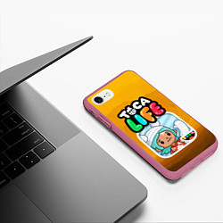 Чехол iPhone 7/8 матовый Рита Тока Бока, цвет: 3D-малиновый — фото 2