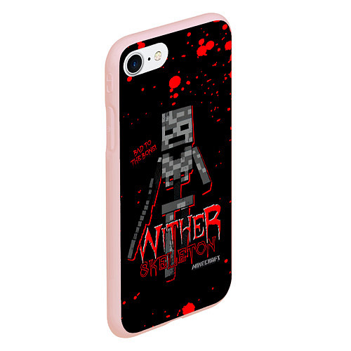 Чехол iPhone 7/8 матовый WITHER SKELETON / 3D-Светло-розовый – фото 2