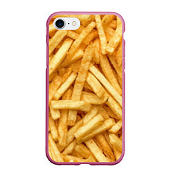 Чехол iPhone 7/8 матовый Картошка фриФастфуд, цвет: 3D-малиновый