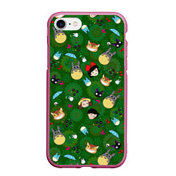 Чехол iPhone 7/8 матовый Totoro&Kiki ALLSTARS, цвет: 3D-малиновый