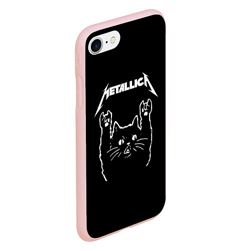 Чехол iPhone 7/8 матовый Meowtallica / 3D-Светло-розовый – фото 2