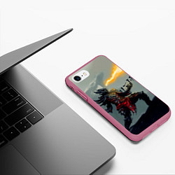 Чехол iPhone 7/8 матовый Dragonborne is here, цвет: 3D-малиновый — фото 2