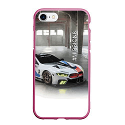Чехол iPhone 7/8 матовый BMW Motorsport Mission 8, цвет: 3D-малиновый