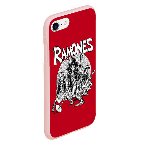 Чехол iPhone 7/8 матовый BW Ramones / 3D-Светло-розовый – фото 2