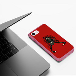 Чехол iPhone 7/8 матовый Джонни панкрокер, цвет: 3D-малиновый — фото 2