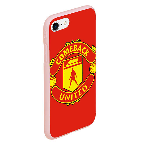 Чехол iPhone 7/8 матовый Камбек Юнайтед это Манчестер юнайтед / 3D-Светло-розовый – фото 2
