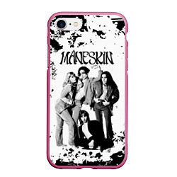 Чехол iPhone 7/8 матовый Maneskin Монэскин, рок - группа, цвет: 3D-малиновый