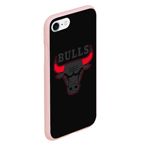 Чехол iPhone 7/8 матовый CHICAGO BULLS ЧИКАГО БУЛЛС ЯРОСТЬ БЫКА / 3D-Светло-розовый – фото 2